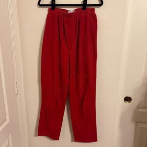 Cabin Creek Red Corduroy Pants High-Waisted Relaxed Fit 100% cotton